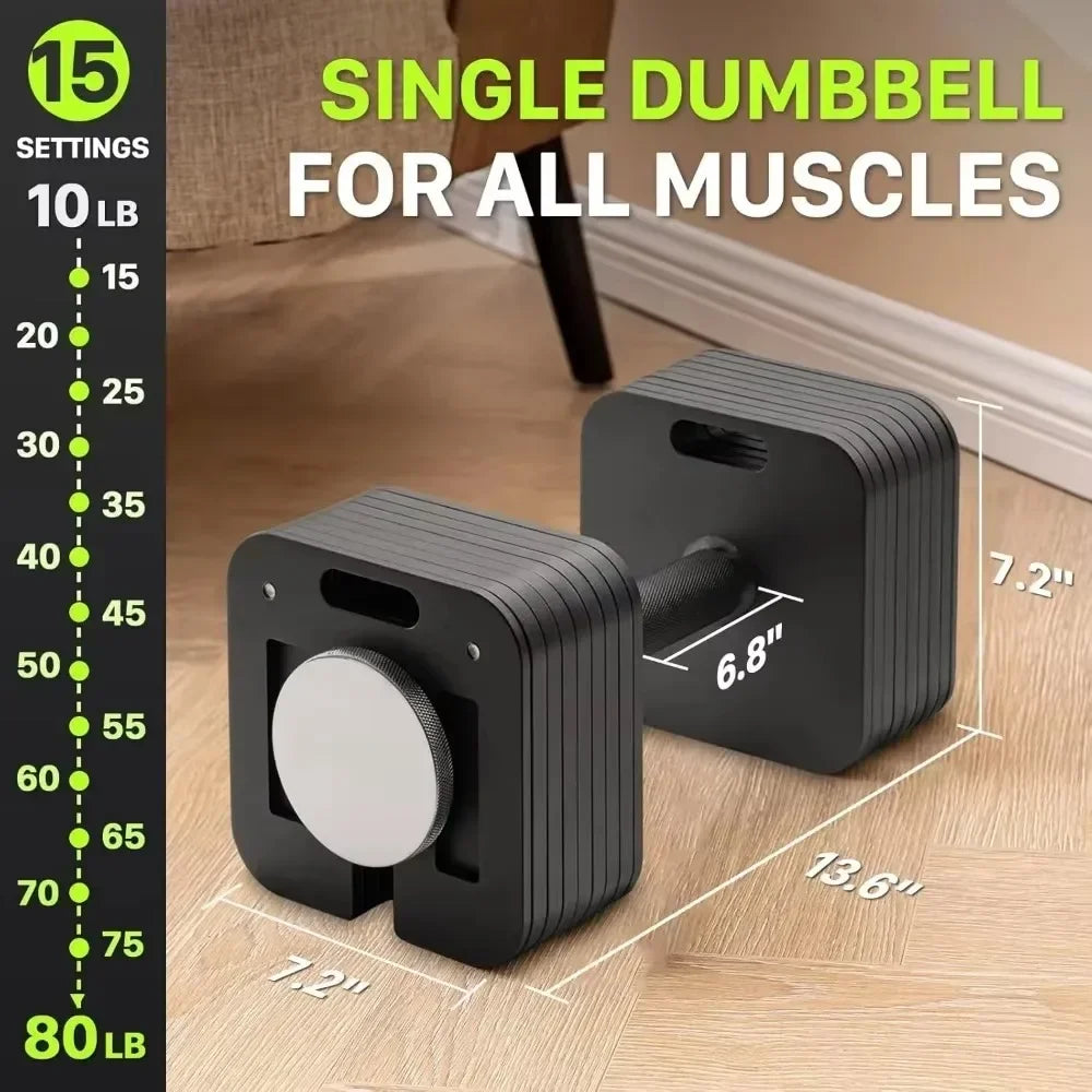 Adjustable 10-50lb Quick-Lock Dumbbell Set (Pair)