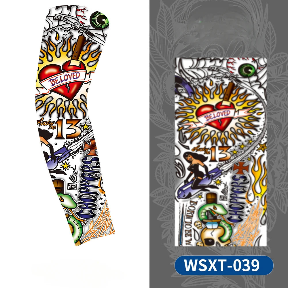 Tattoo Print UV Protection Arm Sleeves – Cooling &amp; Quick-Dry (Unisex)