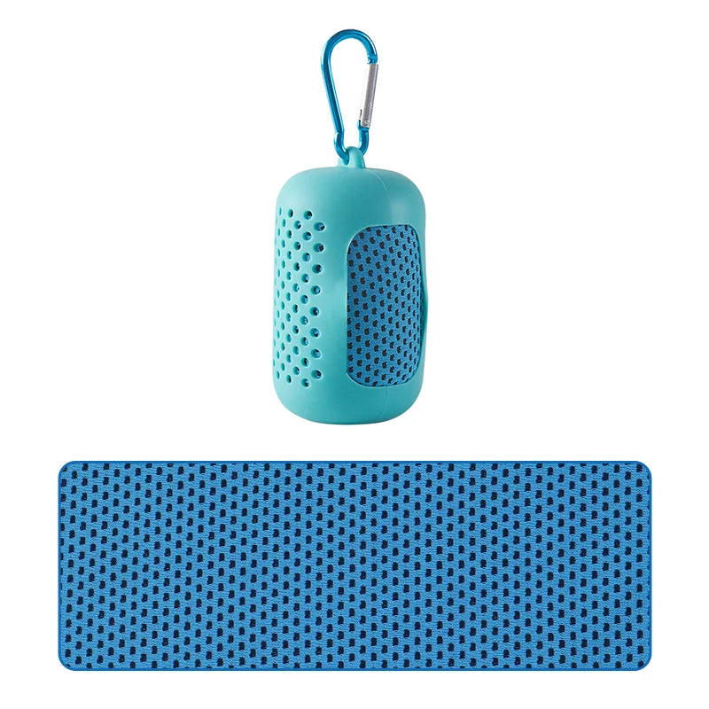 Portable Cooling Towel with Silicone Case – Quick-Dry Sports Towel