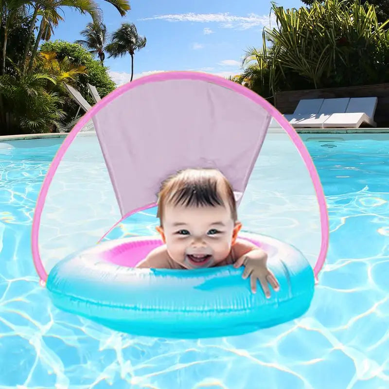 Removable Sun Protection Pool Float with Sunshade