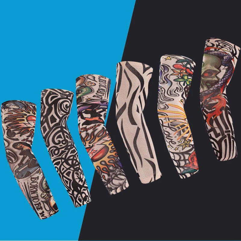 Tattoo Print UV Protection Arm Sleeves – Cooling &amp; Quick-Dry (Unisex)