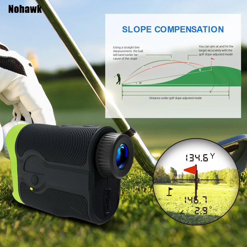 Nohawk Golf Laser Rangefinder – Flag-Lock & Slope Mode