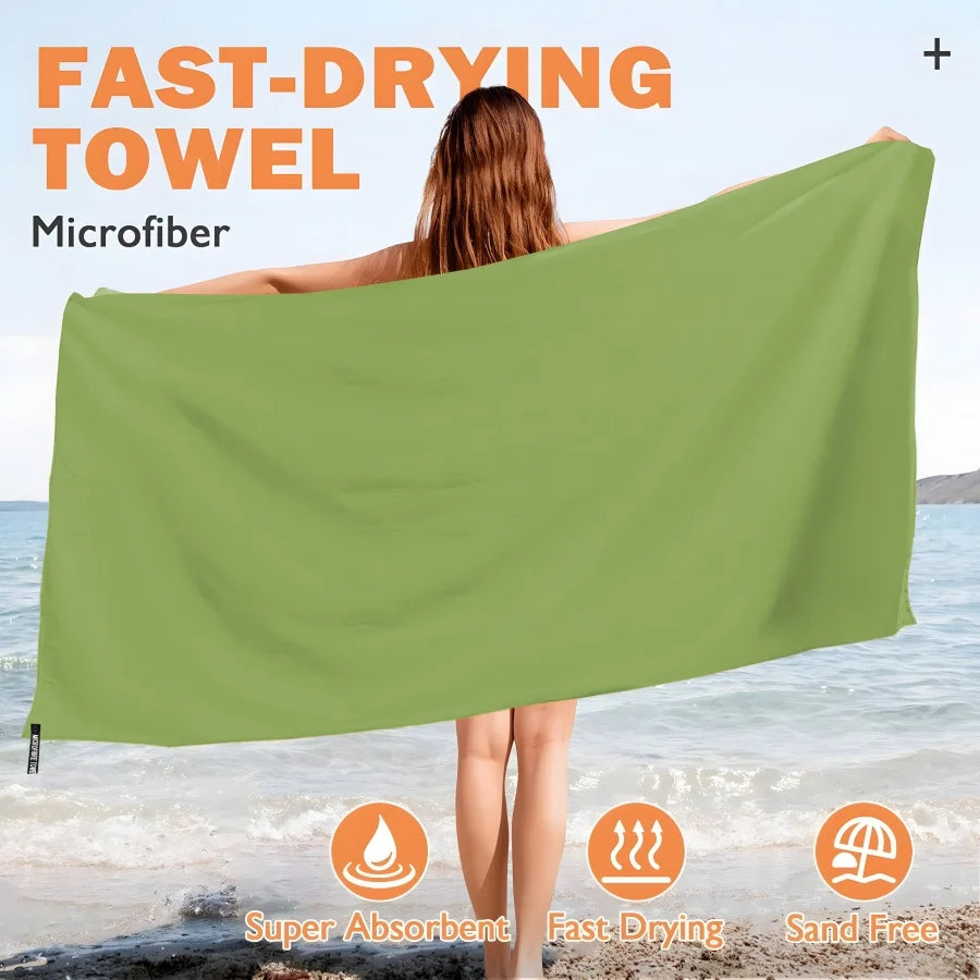 Oversized Microfiber Beach Towel – Quick Dry & Sand-Free (31.5"x71")