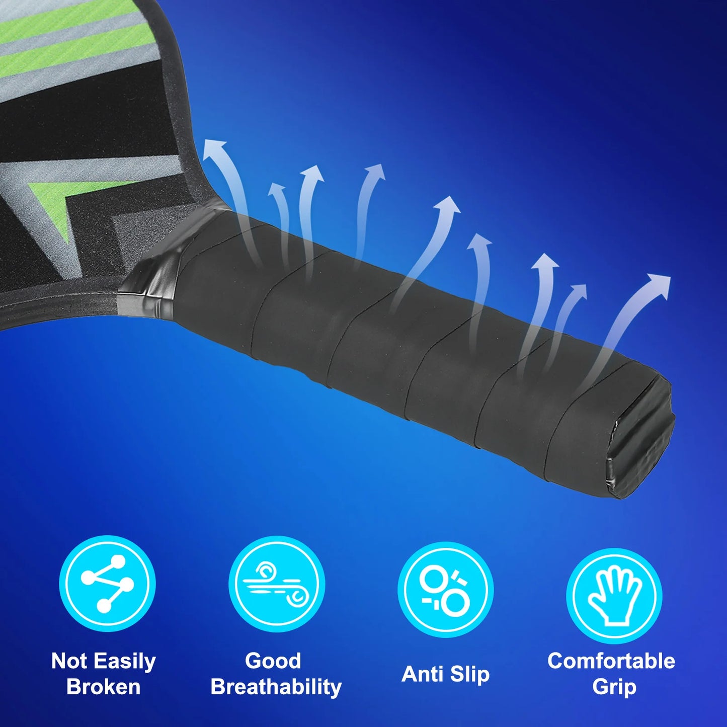 Pickleball Paddles Set with 4 Wooden Rackets, Balls