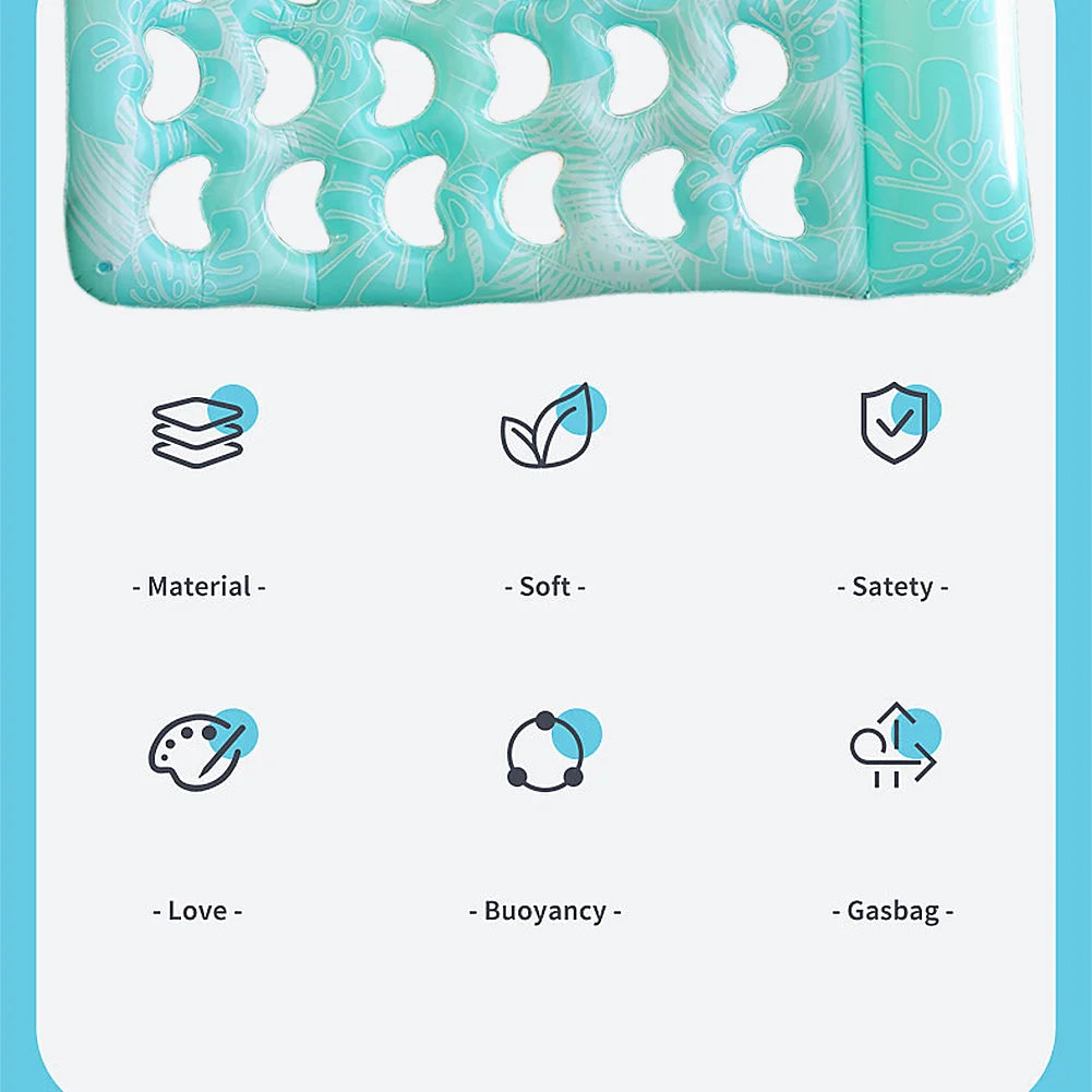 Inflatable Pool Float Lounger with Headrest