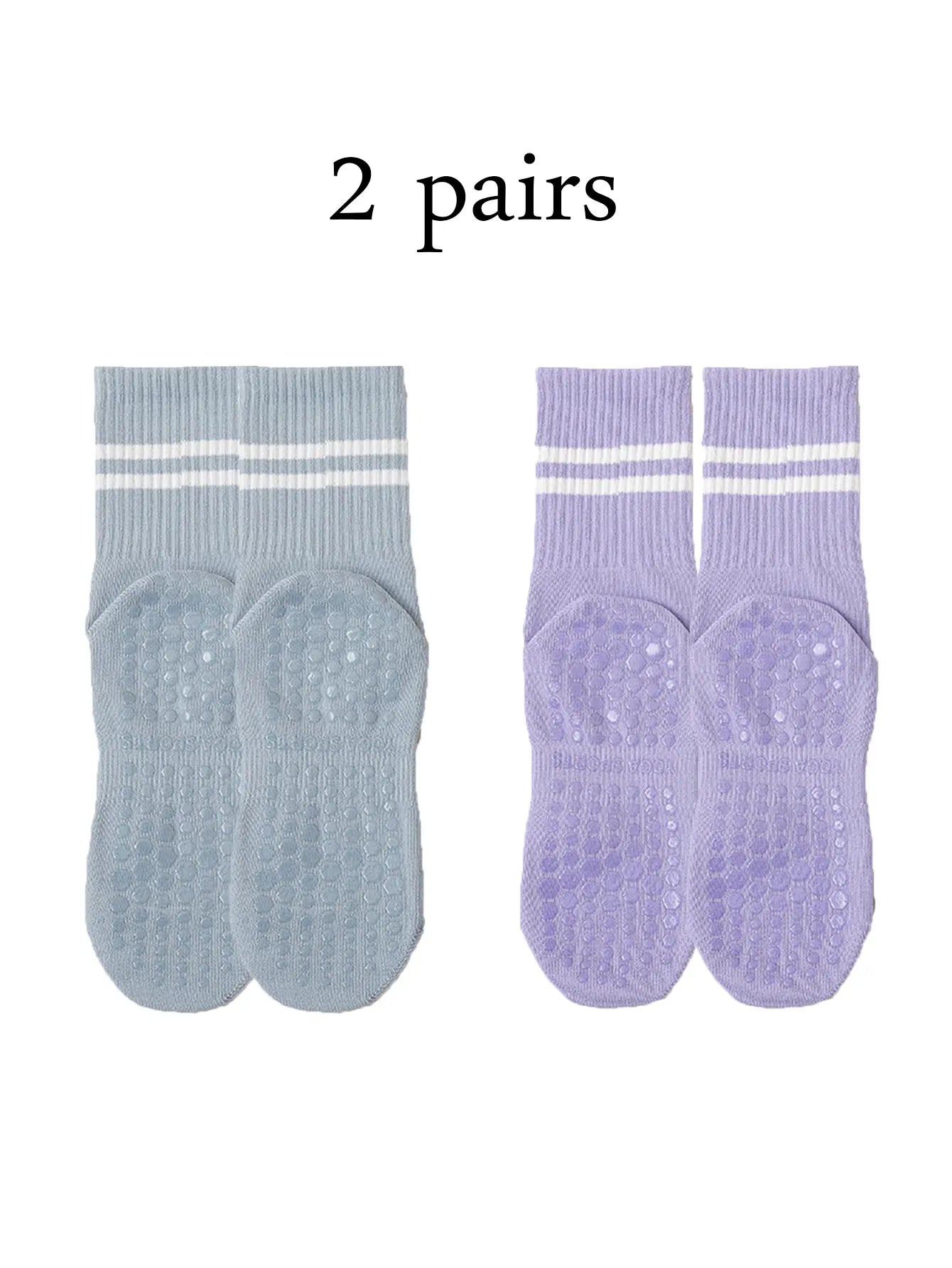 Women’s Non-Slip Pilates & Yoga Socks – 4 Pairs