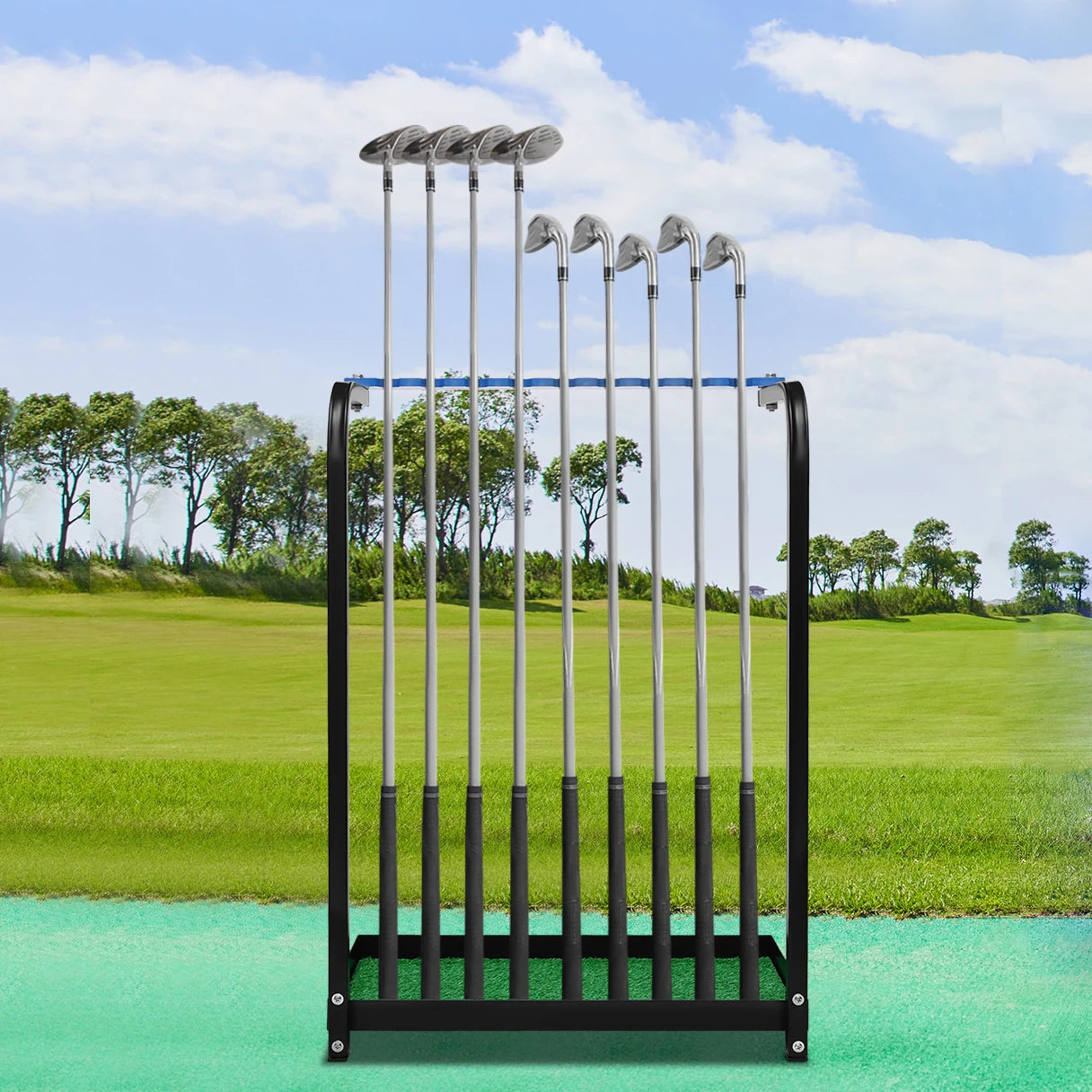 Metal Acrylic 9-Groove Golf Club Display Rack – 50x72cm