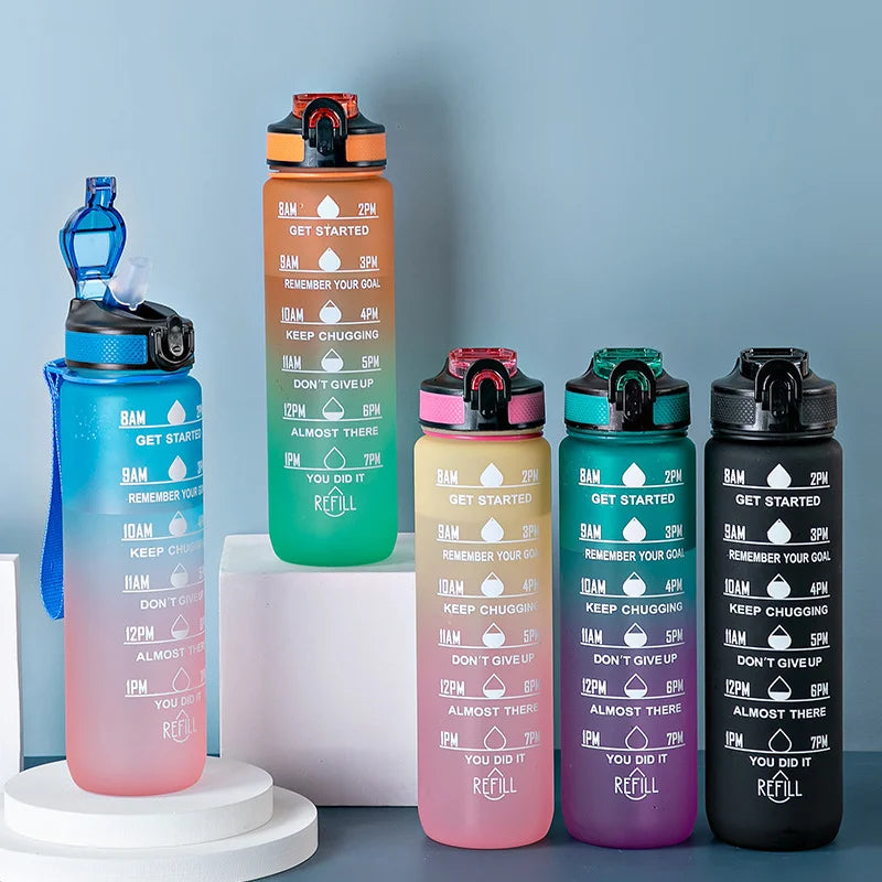 Motivational Sports Water Bottle – Leakproof 750ml/1000ml