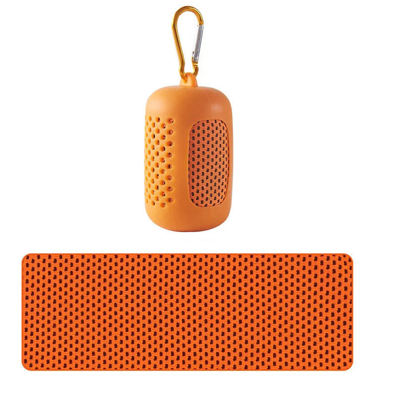 Portable Cooling Towel with Silicone Case – Quick-Dry Sports Towel