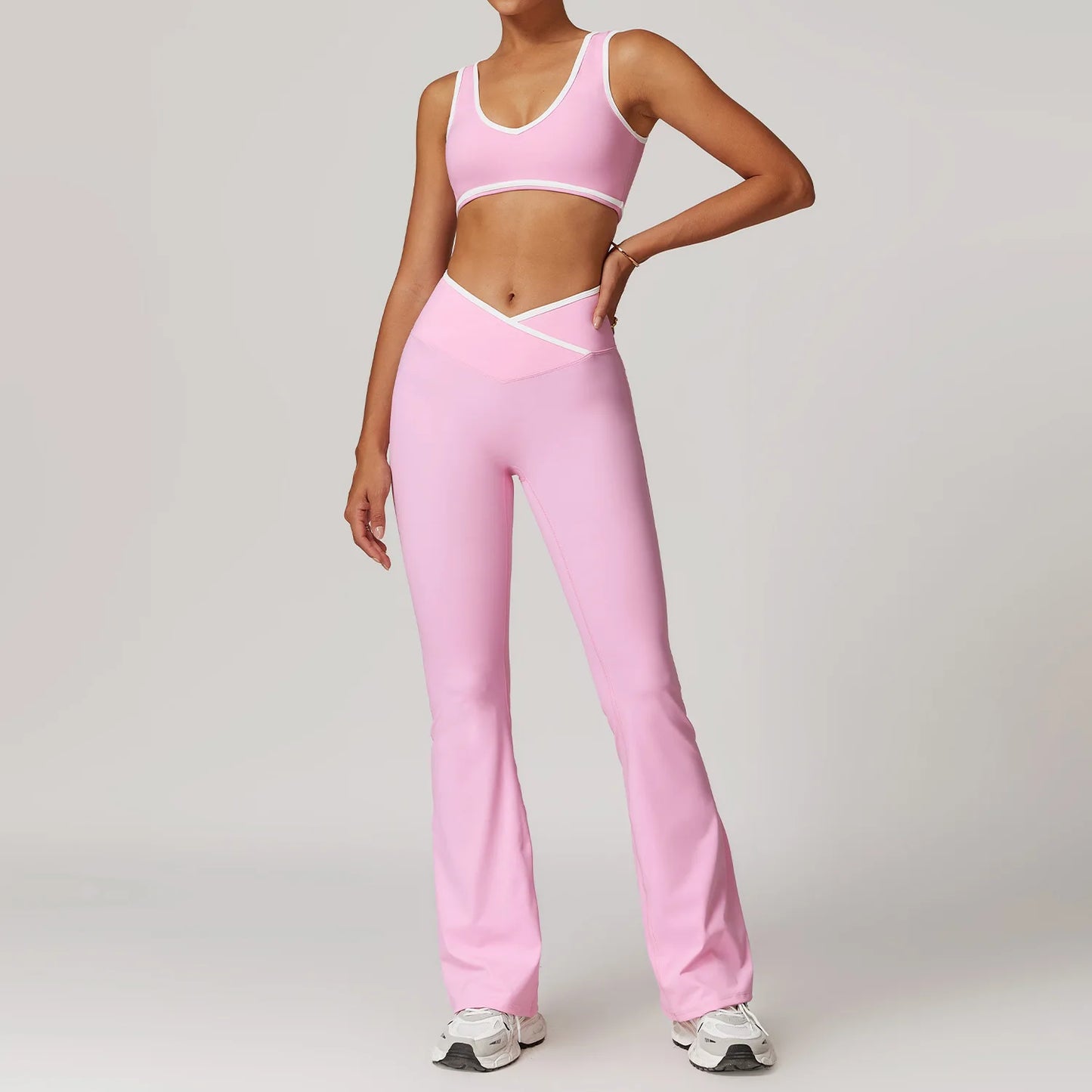 2-Piece Women’s Nude-Feel Yoga Set – Sport Bra & Leggings