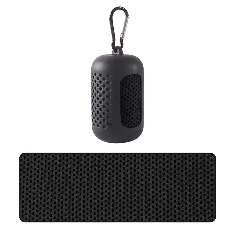 Portable Cooling Towel with Silicone Case – Quick-Dry Sports Towel