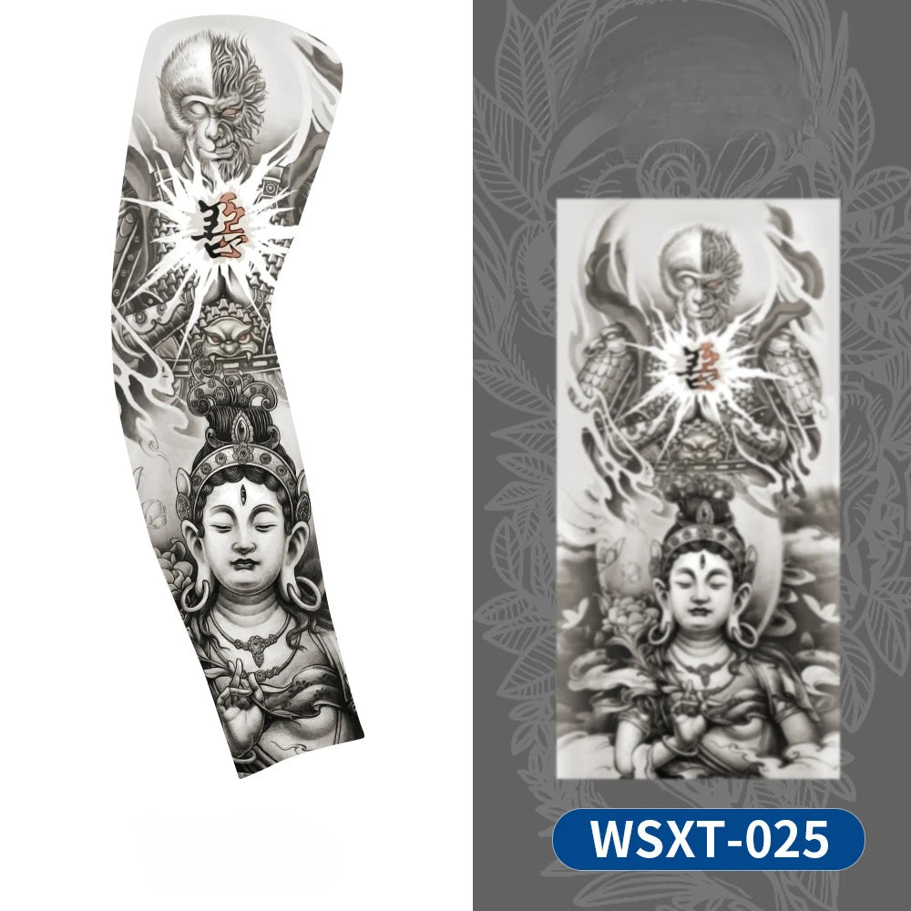 Tattoo Print UV Protection Arm Sleeves – Cooling &amp; Quick-Dry (Unisex)
