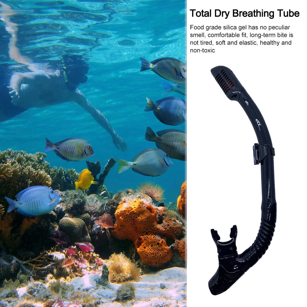Full Dry Silicone Snorkel with Flexible Mouthpiece