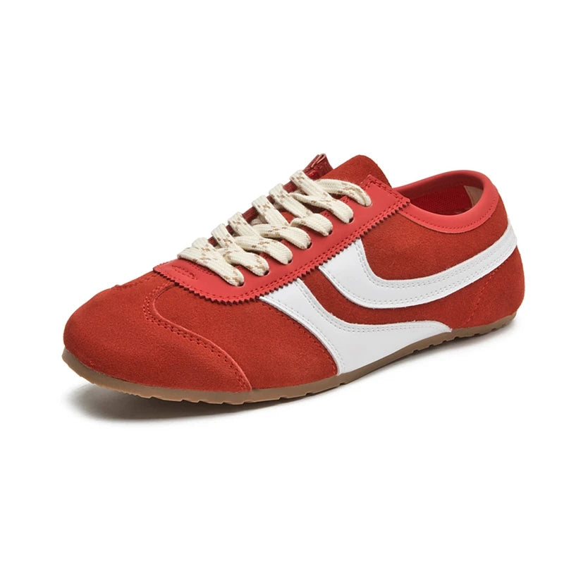 2025 Women’s German Trainer Sneakers – Retro Leather Lace-Up