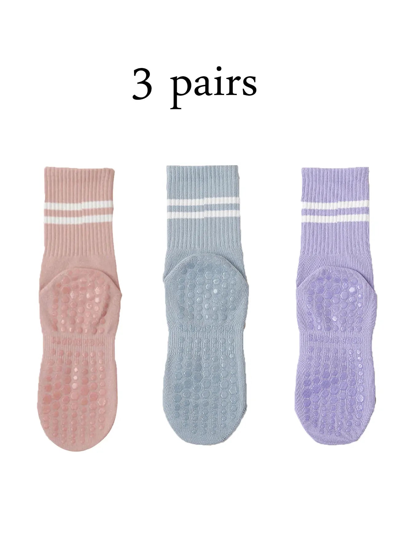 Women’s Non-Slip Pilates & Yoga Socks – 4 Pairs