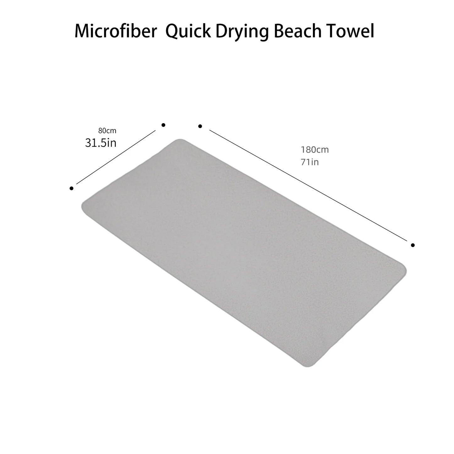 Oversized Microfiber Beach Towel – Quick Dry & Sand-Free (31.5"x71")