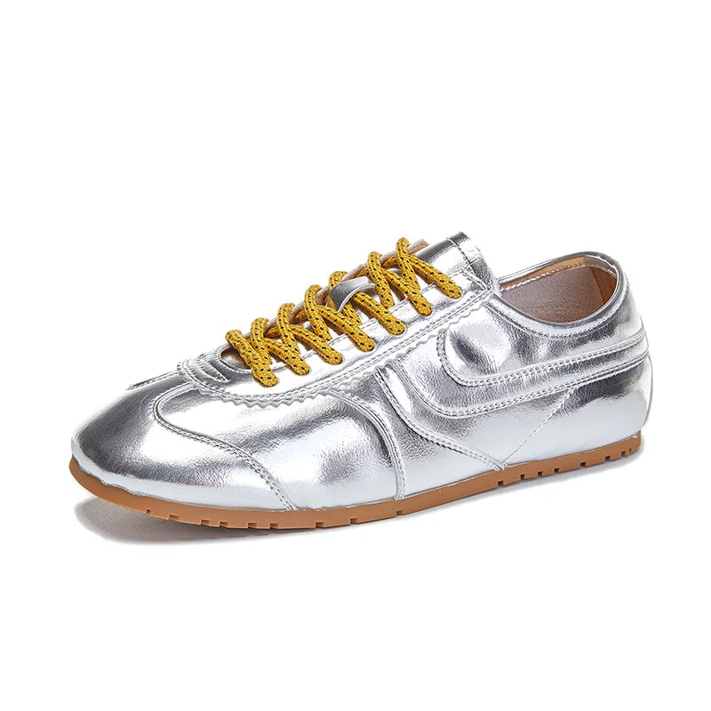 2025 Women’s German Trainer Sneakers – Retro Leather Lace-Up
