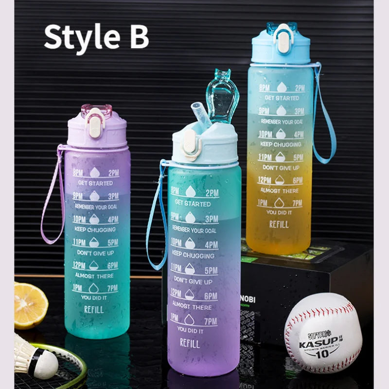 Motivational Sports Water Bottle – Leakproof 750ml/1000ml