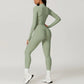 Workout Outfit ActiveWear 3 Pieces Workout Clothes Sports Bra High Waist Gym Leggings Long-Sleeved