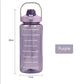 2L Sports Straw Water Bottle with Time Marker
