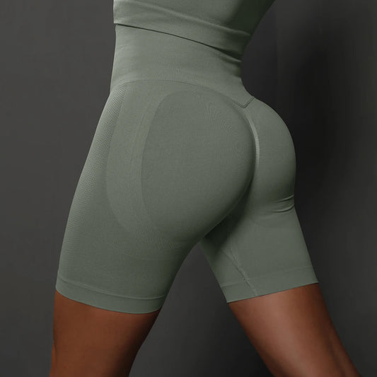 Women’s Seamless High-Waist Push-Up Yoga Shorts