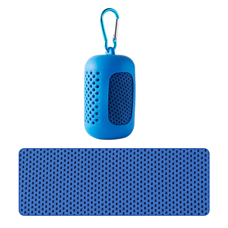 Portable Cooling Towel with Silicone Case – Quick-Dry Sports Towel