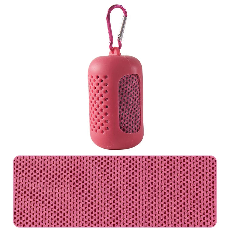 Portable Cooling Towel with Silicone Case – Quick-Dry Sports Towel
