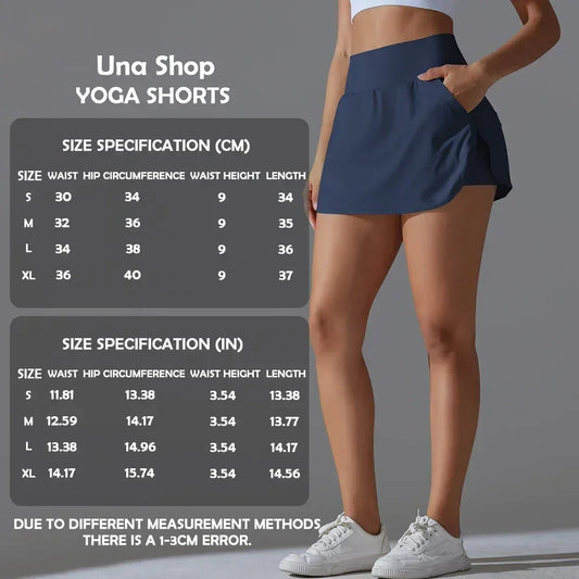 Women High Waist Yoga Shorts with Pockets