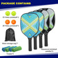 Pickleball Paddles Set with 4 Wooden Rackets, Balls