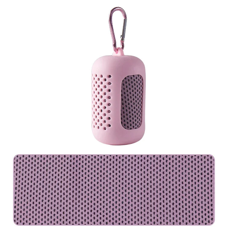 Portable Cooling Towel with Silicone Case – Quick-Dry Sports Towel