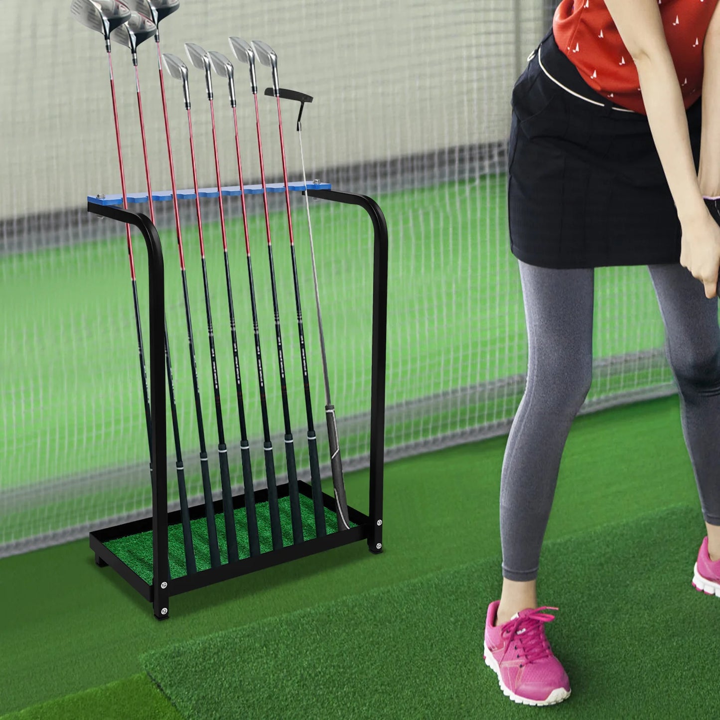 Metal Acrylic 9-Groove Golf Club Display Rack – 50x72cm