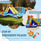 Inflatable Water Slide 15x16.5FT Mega Water Soccer Waterslide Park with Big Splash Pool