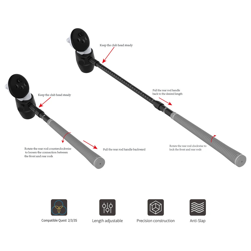 VR Golf Club Non-Slip Grip Attachment for Meta Quest Series
