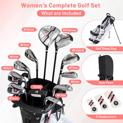 Women’s Complete Golf Club Set with Bag – Red