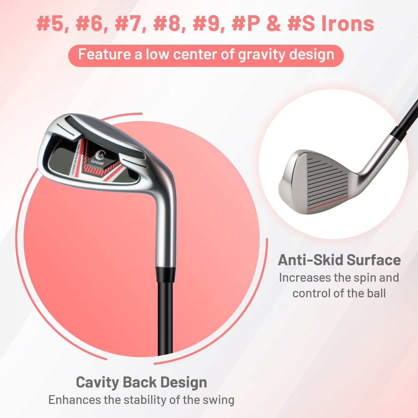 Women’s Complete Golf Club Set with Bag – Red