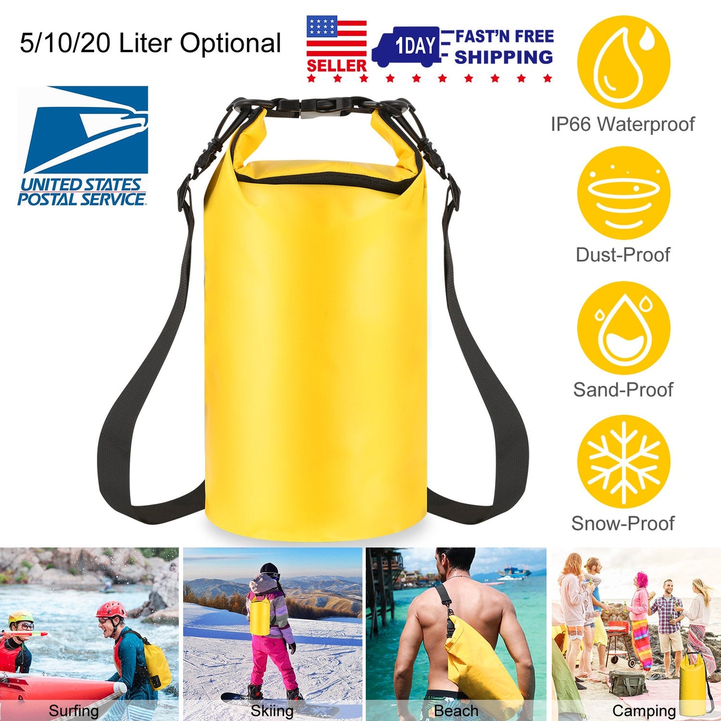 Waterproof Roll-Top Dry Bag Backpack