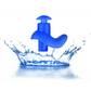 Blue Silicone Water Sports Earplugs Hypoallergenic