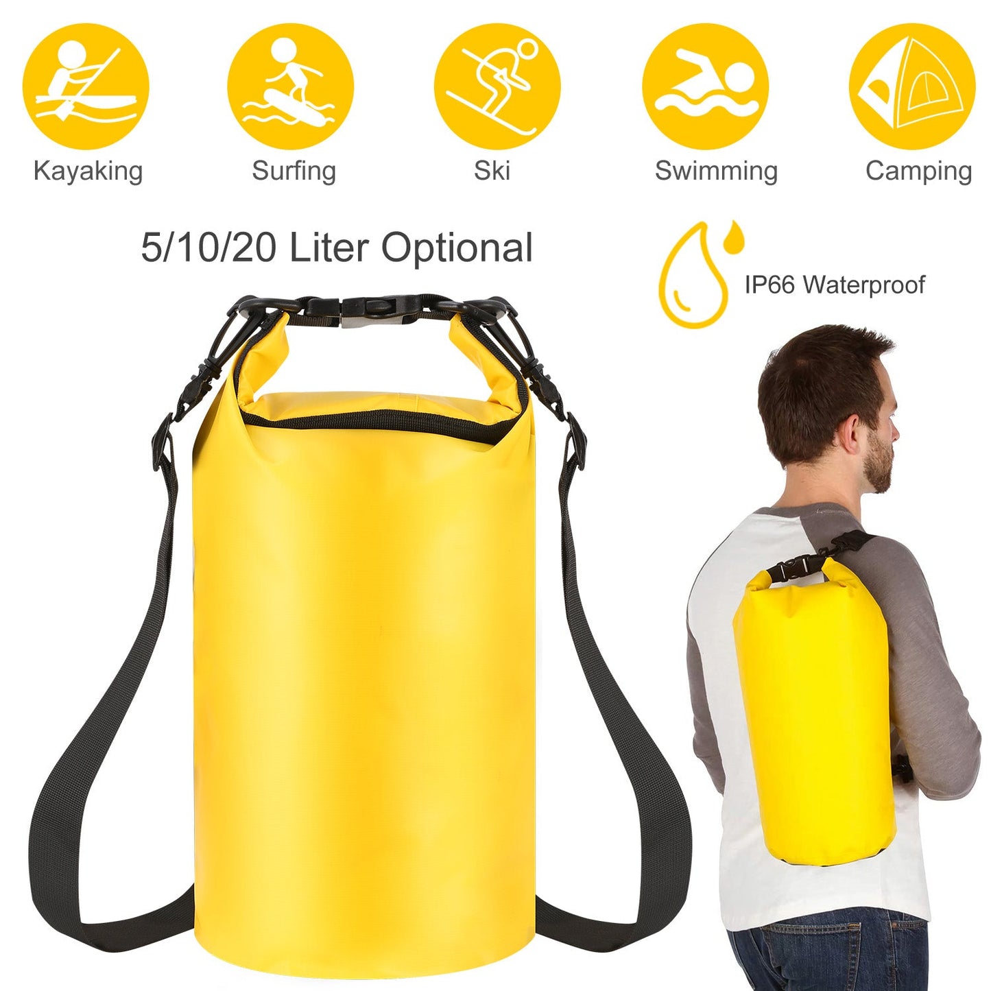 Waterproof Roll-Top Dry Bag Backpack