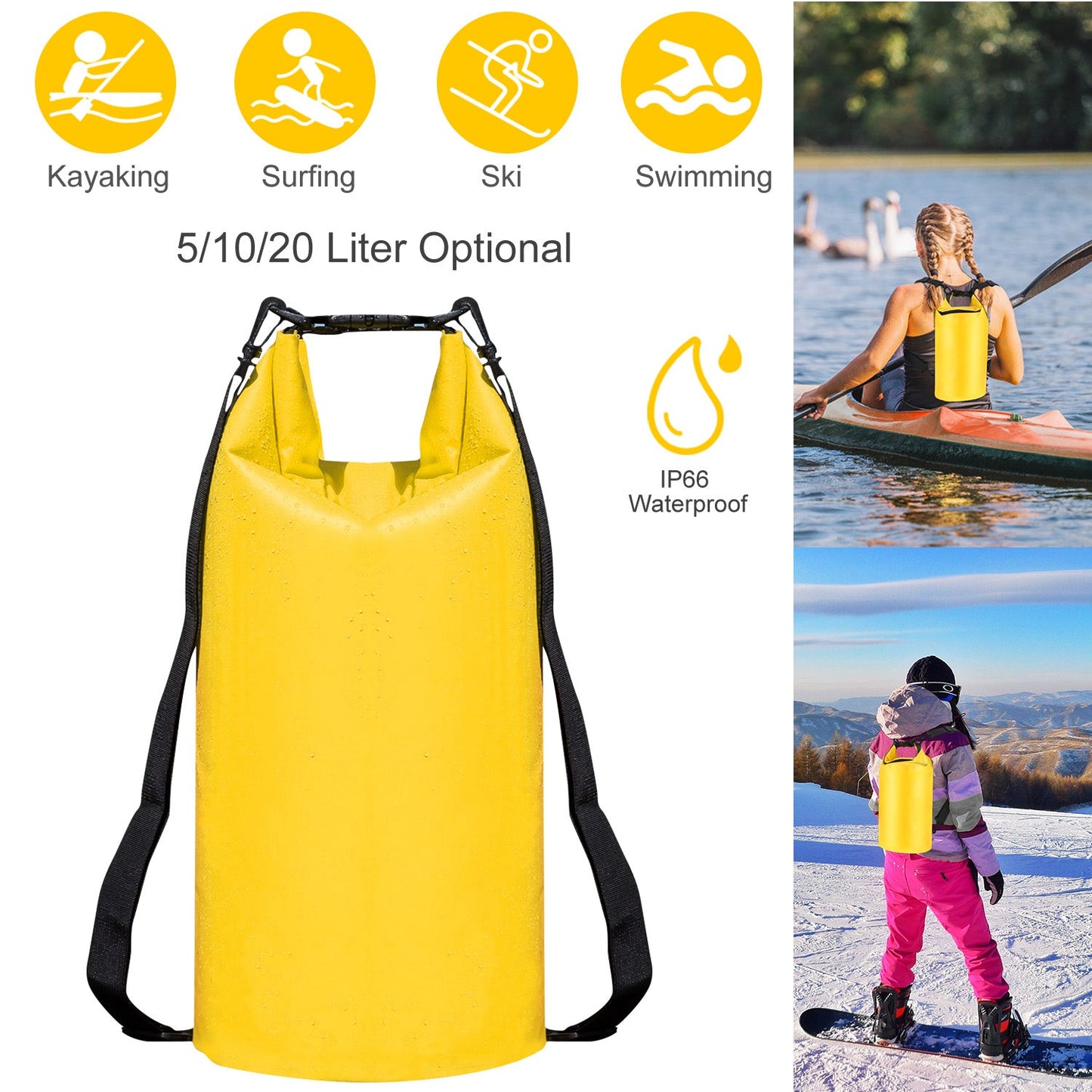 Waterproof Roll-Top Dry Bag Backpack