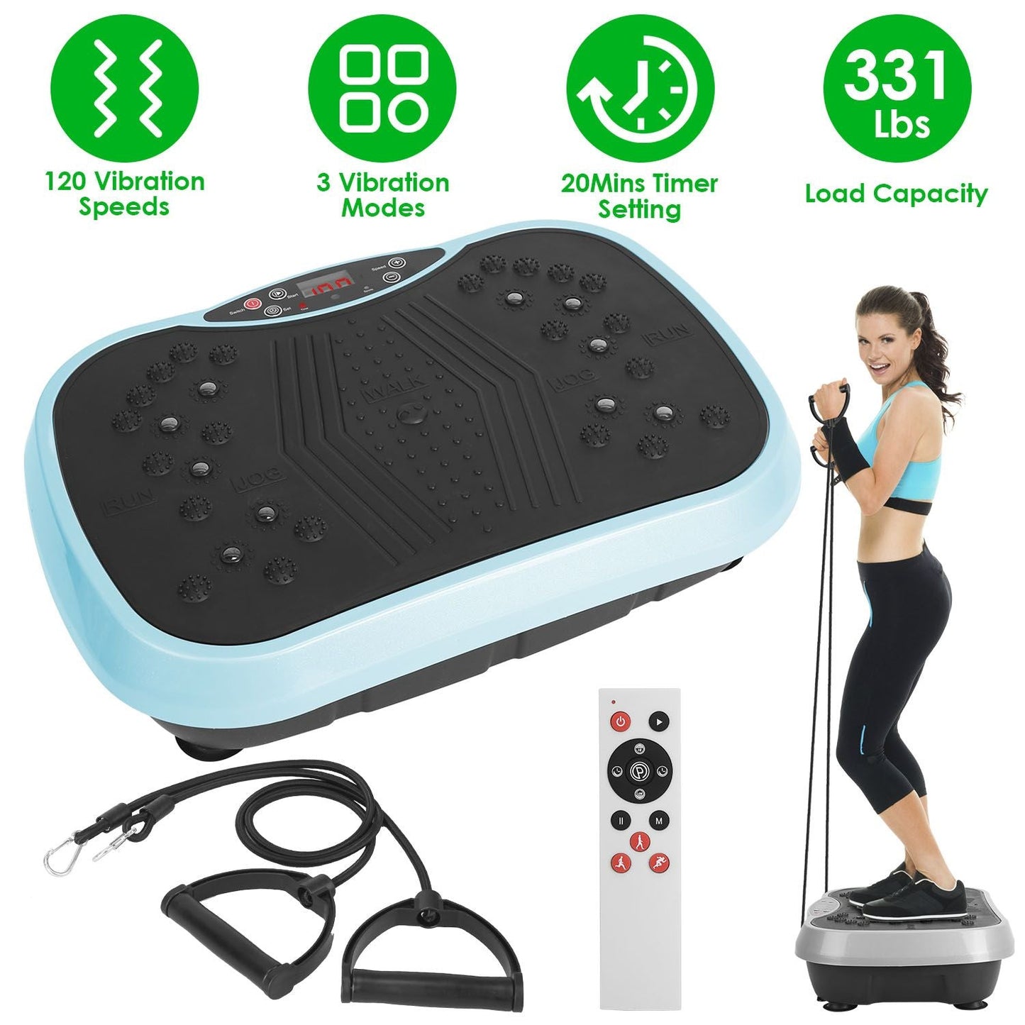 Whole Body Vibration Exercise Machine with Resistance Bands