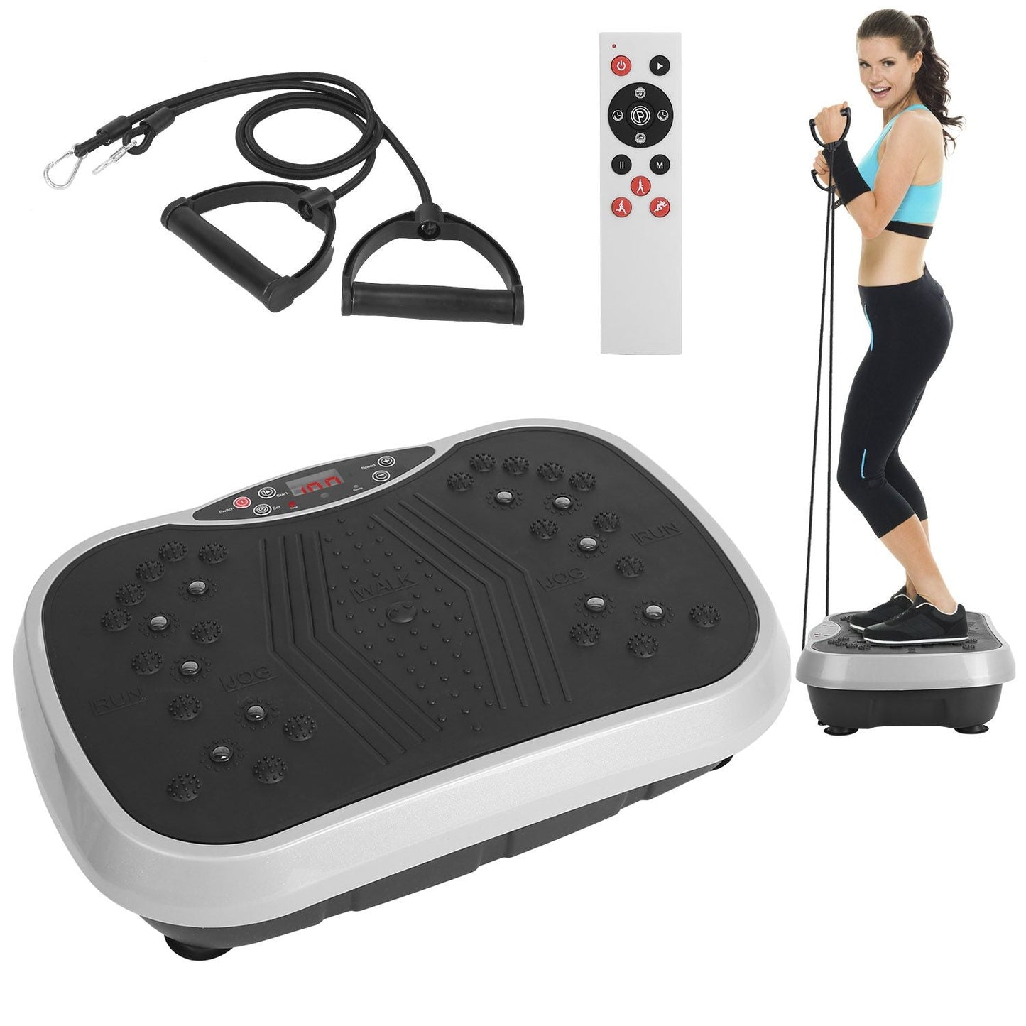 Whole Body Vibration Exercise Machine with Resistance Bands