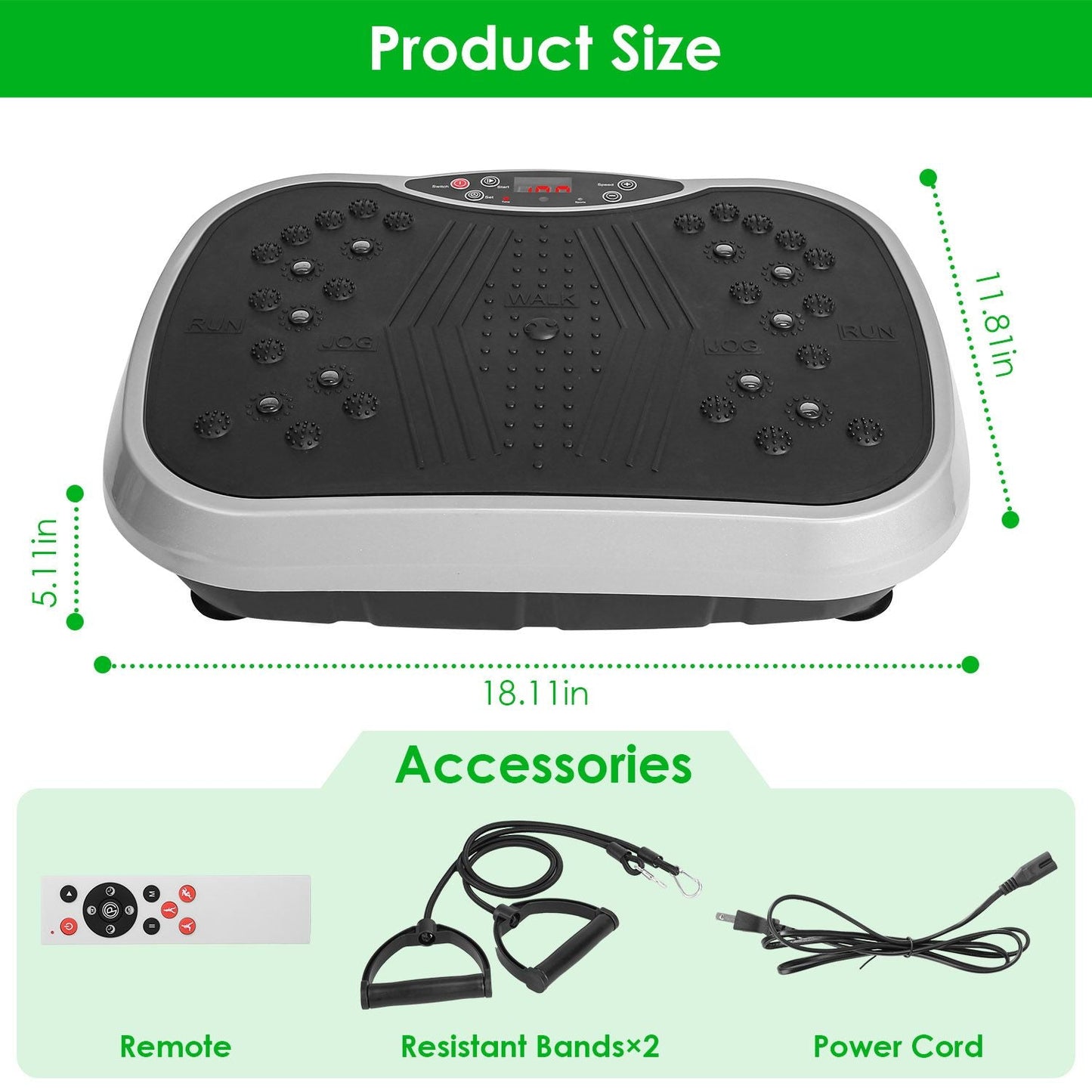 Whole Body Vibration Exercise Machine with Resistance Bands