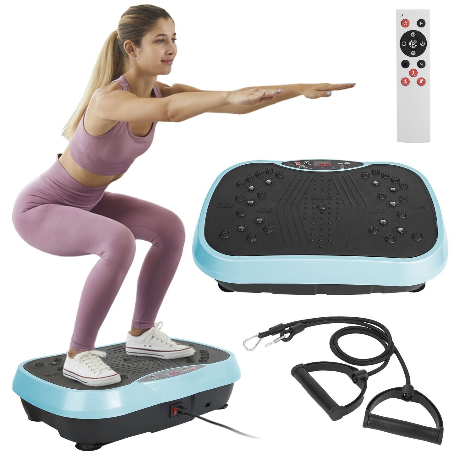 Whole Body Vibration Exercise Machine with Resistance Bands
