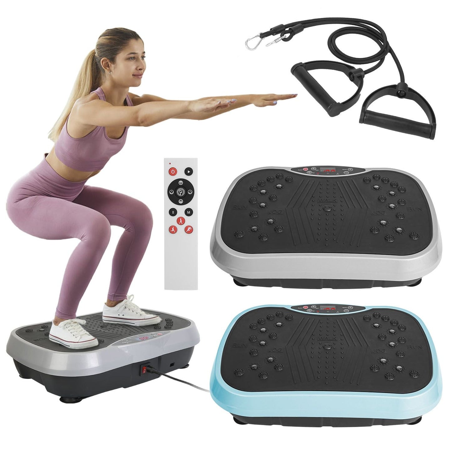 Whole Body Vibration Exercise Machine with Resistance Bands