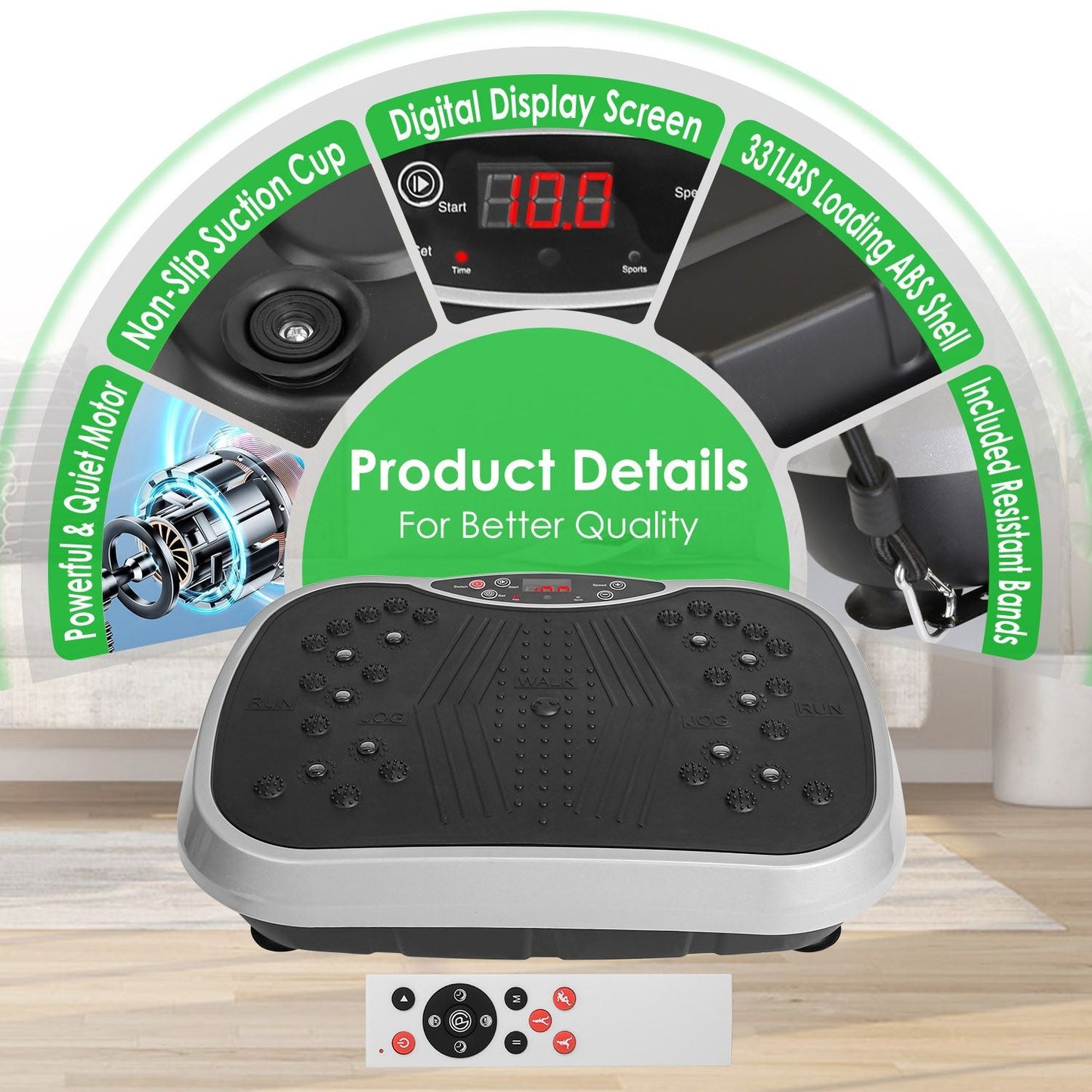 Whole Body Vibration Exercise Machine with Resistance Bands
