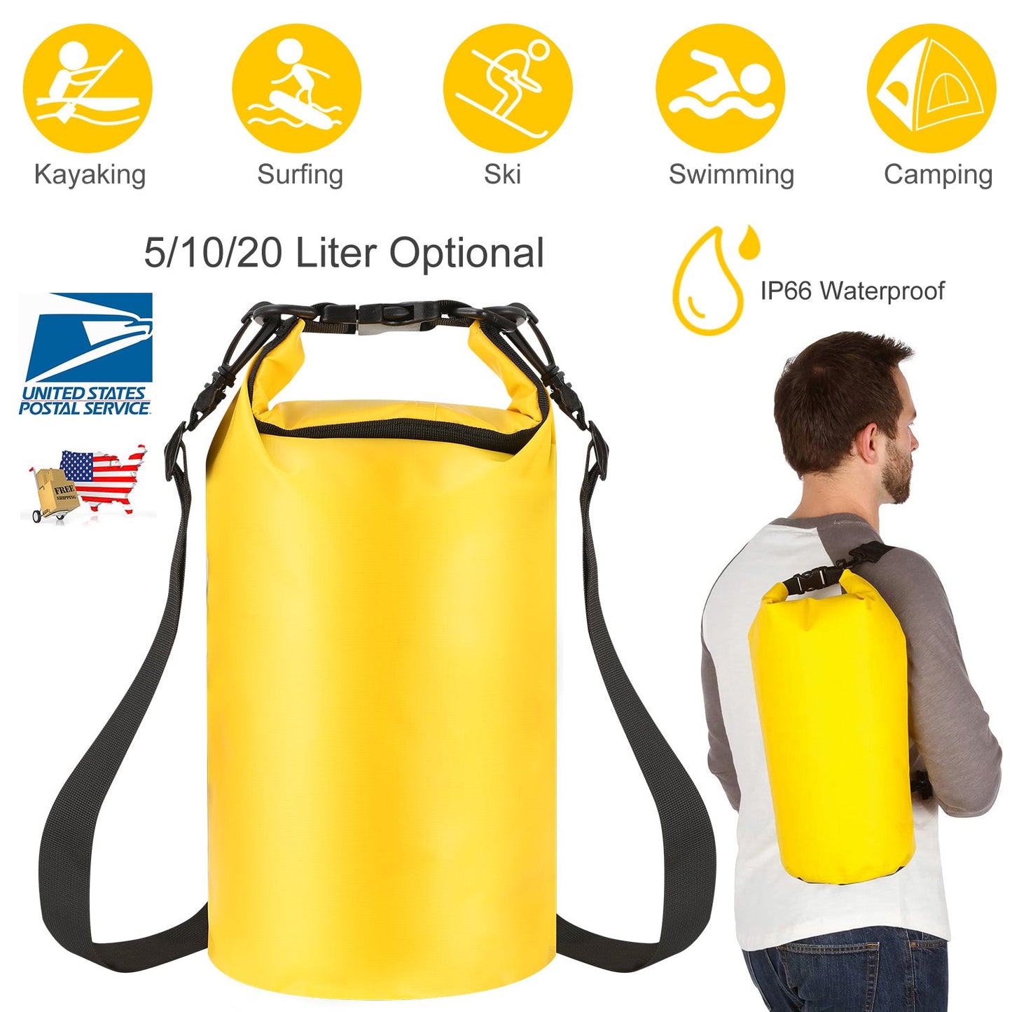 Waterproof Roll-Top Dry Bag Backpack