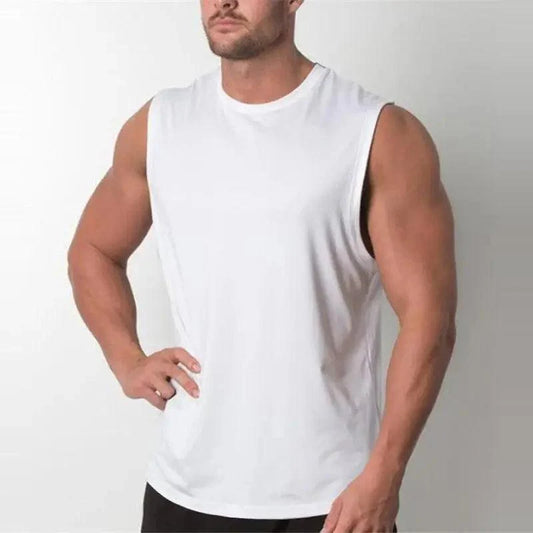 Men’s Sleeveless Gym Singlet – Solid Bodybuilding Vest