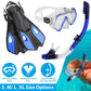 Snorkling Gear Mask Fin Set with Adjustable Swim Fins